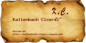 Kaltenbach Ciceró névjegykártya